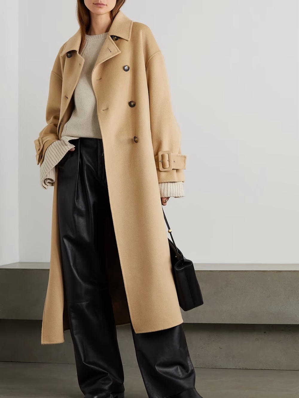 Loulou Studio Boras oversized double breasted wool and cashmere blend coat